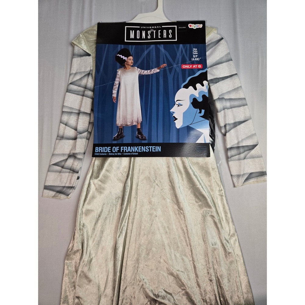 Universal Monsters Bride of Frankenstein Costume Kids Size S 4-6X Dress Set
